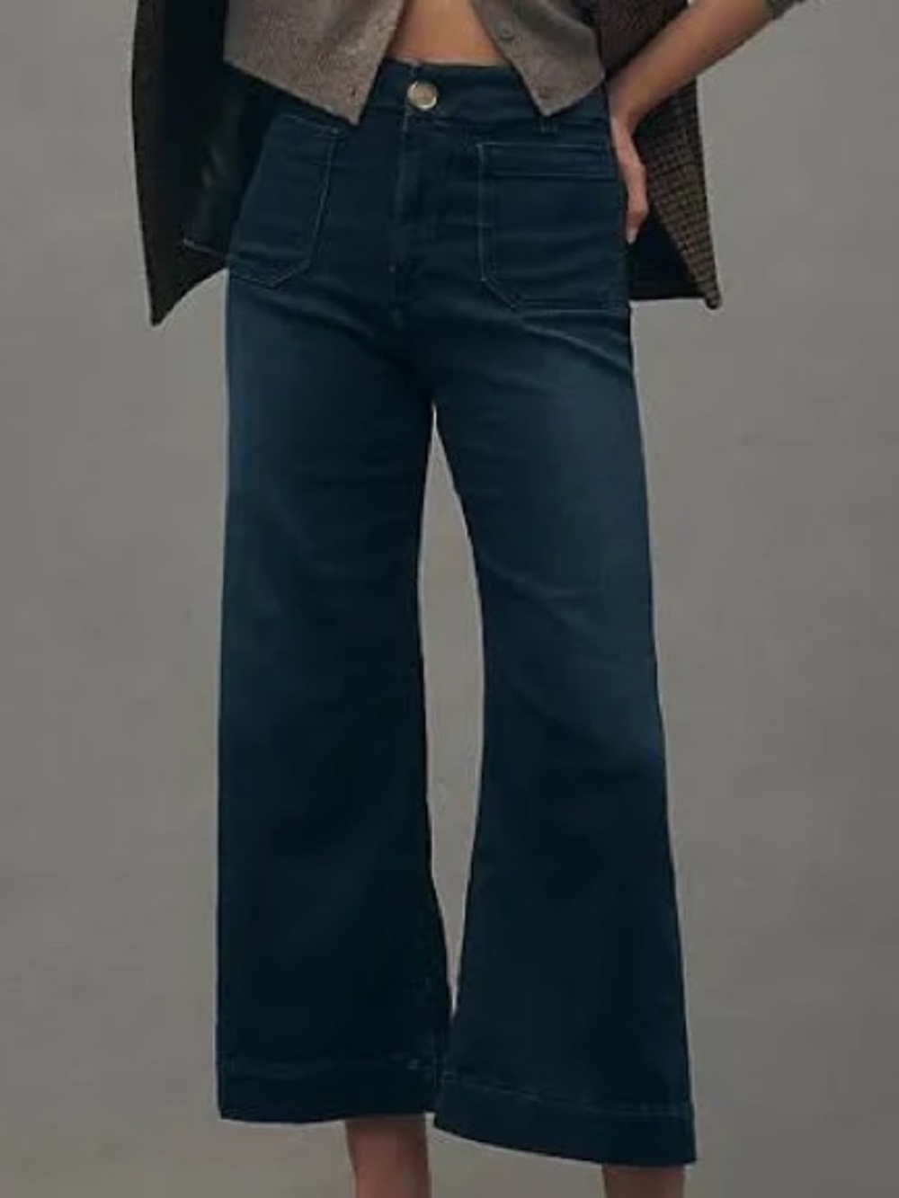 Maeve The Colette Wide Legged Cropped Blue Denim Size 31